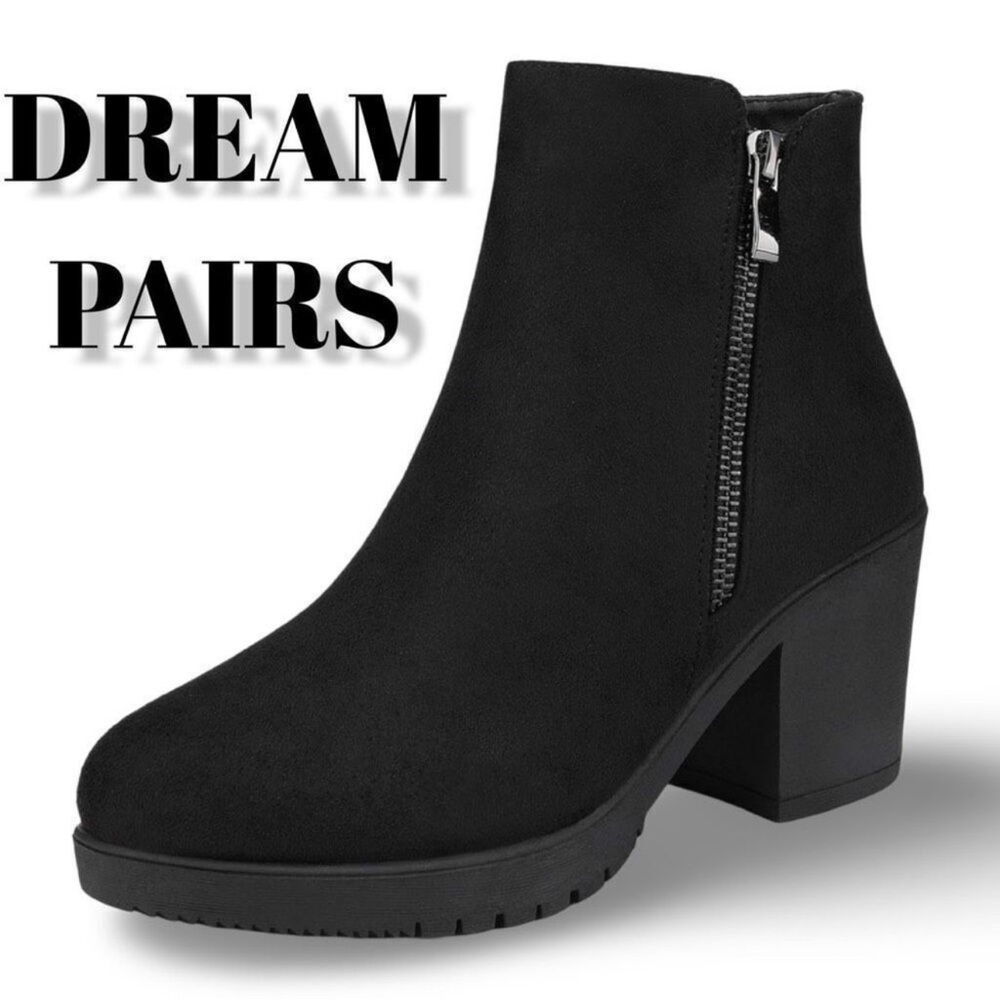 DREAM PAIRS Zoey 2,   Heel Chunky Ankle Boots, - Picture 2 of 12